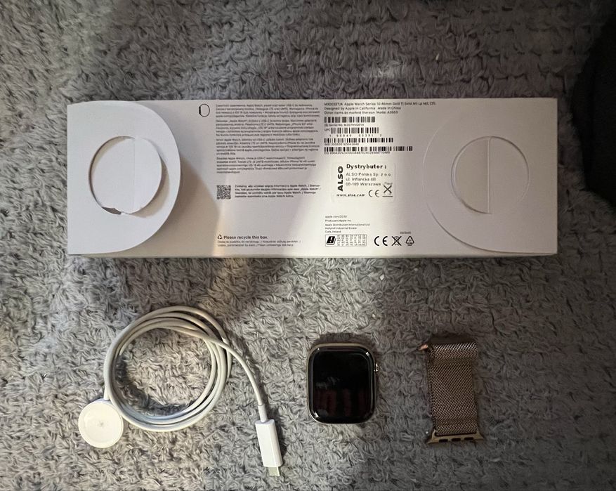 Apple Watch Seria 10 46mm Złoty M/L Koperta z Tytanu !