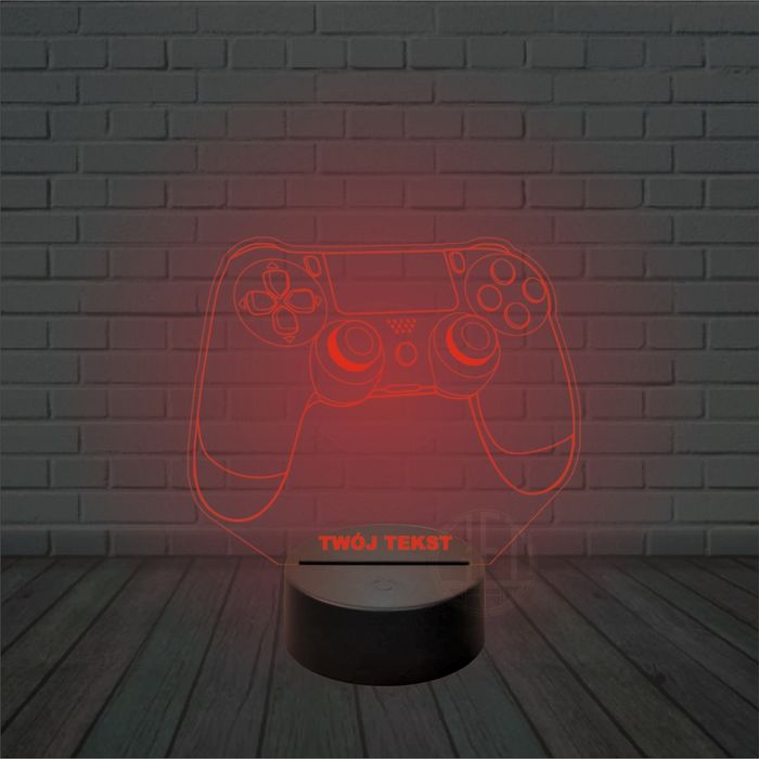 Lampka nocna na biurko 3D LED imię PAD ps xbox