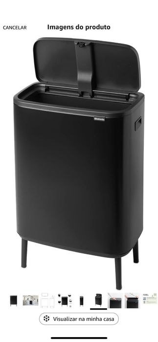 Brabantia: Caixote de lixo (lixeira) grande, com perninhas, de 60L