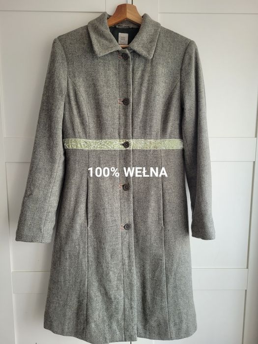 Wełniany wool Płaszcz midi premium vintage Noa Noa s