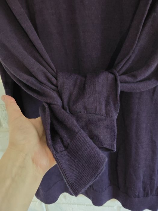 Merino wool fioletowy melanżowy wełniany sweter męski merino wool 5xl