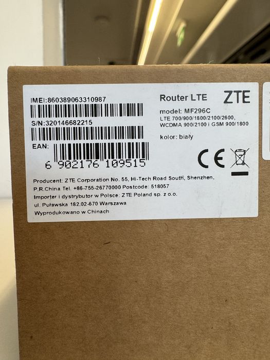 Router zte na sim 4g Lte
