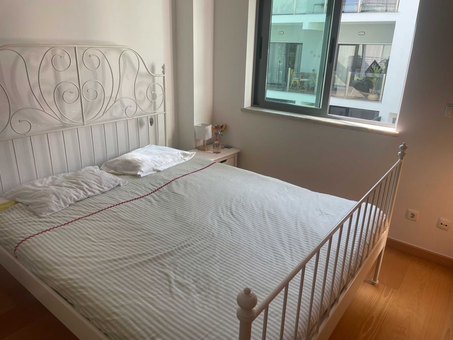 cama ferro branco
