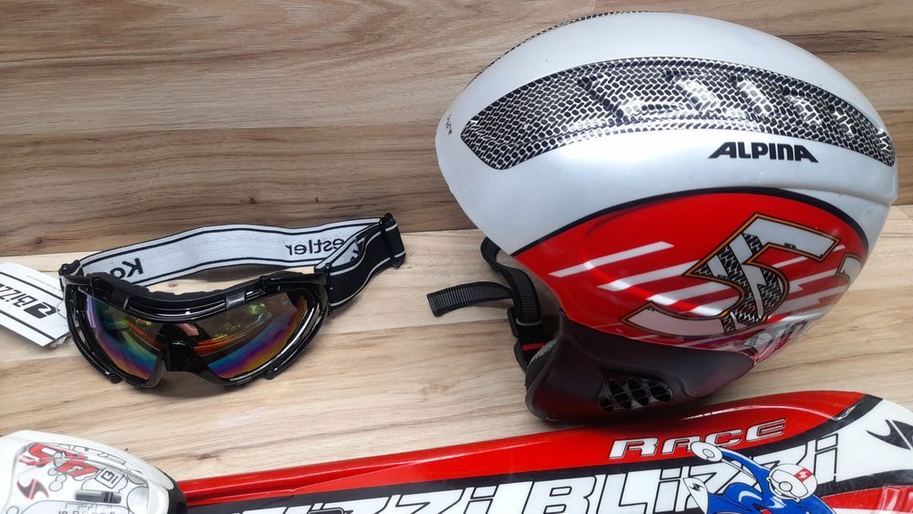 Narty 100cm BLIZZARD Buty 20.5cm/32 Kijki Kask Gogle