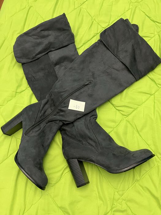 Bota cano longo veludo