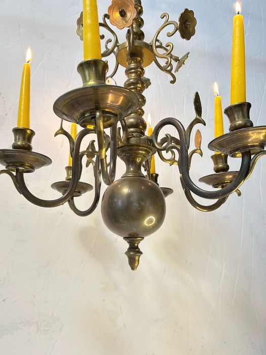 Канделябр - лампа з латуні старовинна