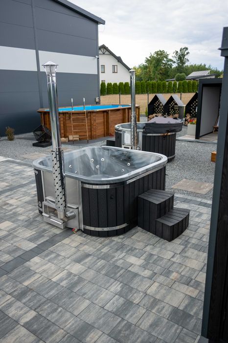 Balia Ogrodowa PERU Nowość SPA Bania – 203×203 cm | Hydromasaż + Aeromasaż |Wkład GREY Marble