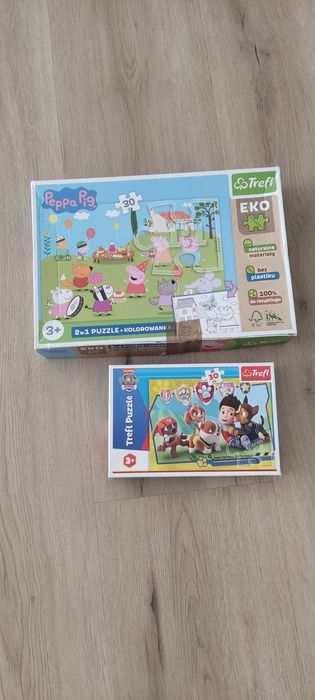 Puzzle świnka Peppa psi patrol gra skoczki trefl trefliki