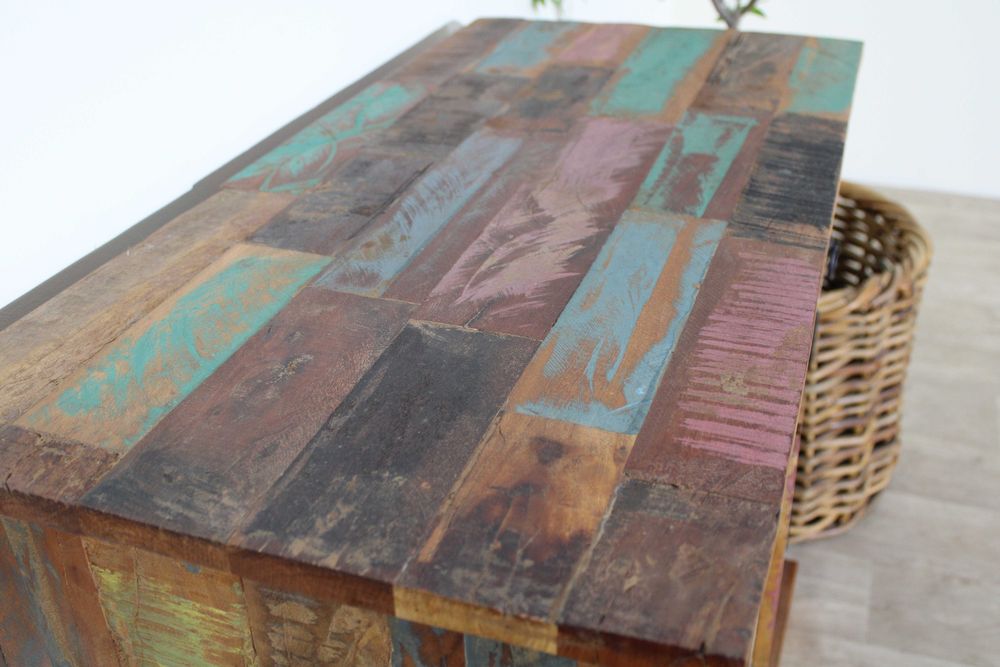 Komoda kolorowa drewo z recyklingu chic kolonialna rustykalna