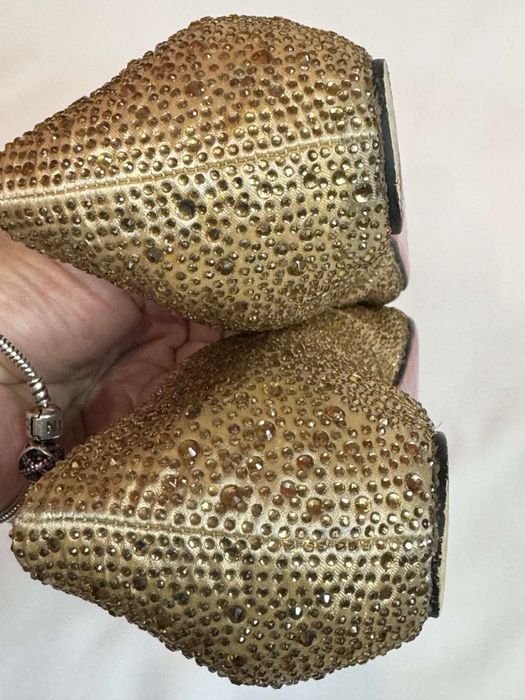 Christian Louboutin Gold Strauss туфлі , балетки