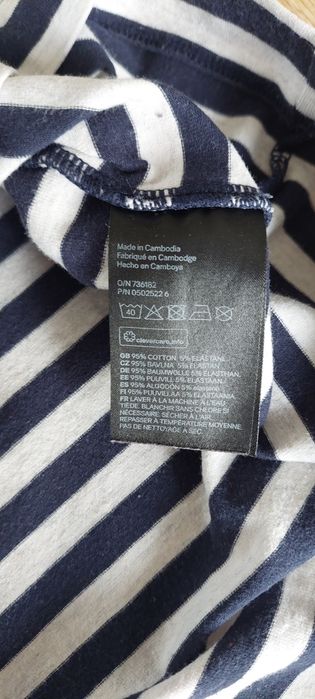 H&M basic r.L bawełniana sukienka w pasy / codzienna