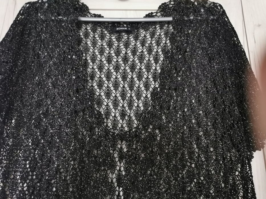 Nowa, ażurowa czarna kamizelka