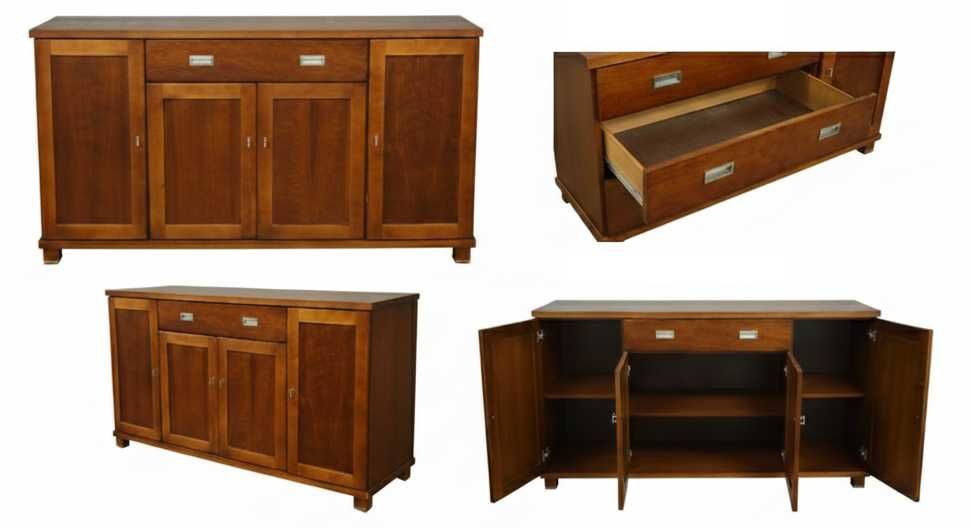 SOLIDNA komoda drewniana – wiśnia antyczna – 162cm