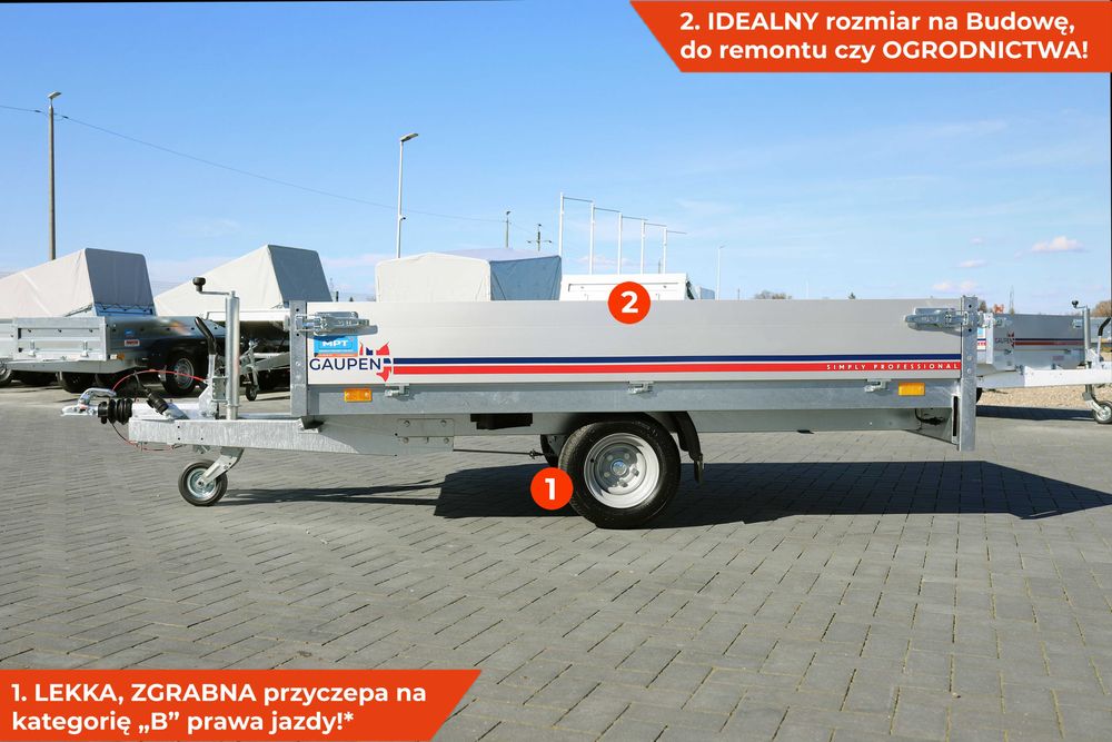 Przyczepka GAUPEN 251x149x30 cm N13 251 HL NEPTUN Hochlader GN256 1.3T