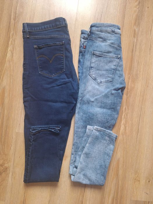 2 pary spodnie damskie levis i big star