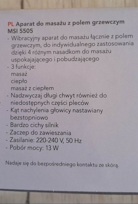 Nowy masażer do ciała.