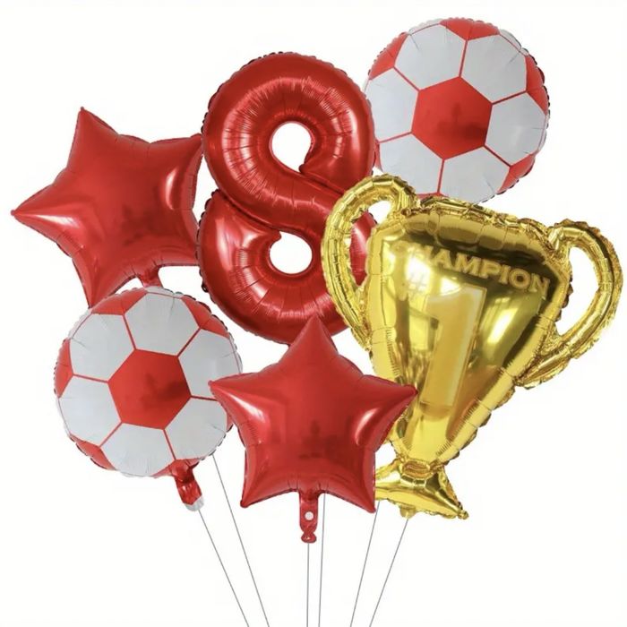 6 pçs, globos numérica balões de futebol troféu mundial esportivos.