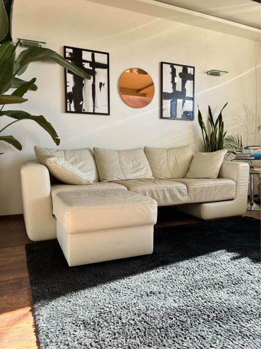 Kanapa / sofa / wypoczynek  ecru rozkładana