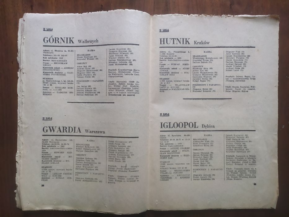 Skarb kibica I II III liga polska jesień 1989