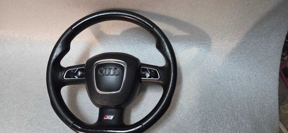 Kierownica skórzana + poduszka Audi A4 B8 S-Line ścięta kpl