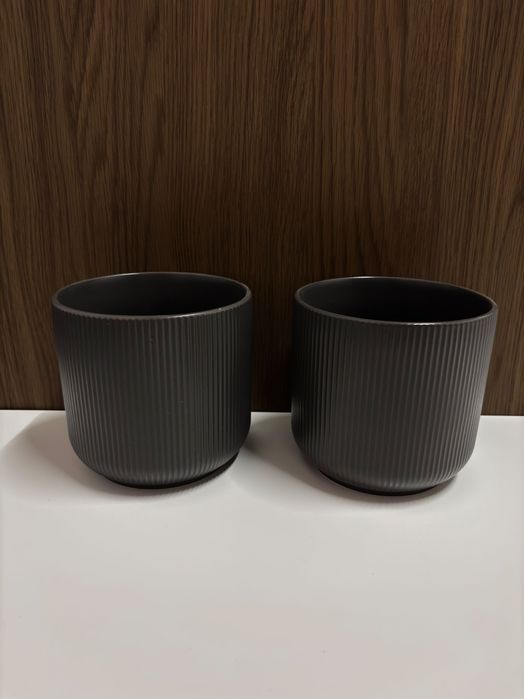Doniczka osłonka Ikea Gradvis grafitowa 12 cm 2 sztuki
