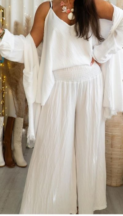 Spodnie kuloty szerokie nogawki plus size XL