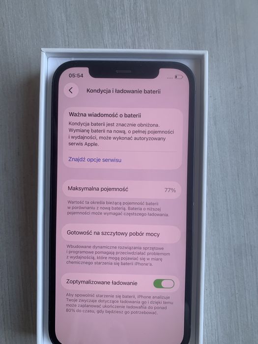 iPhone 12 256GB Czarny, ekran idealny, bateria 77%