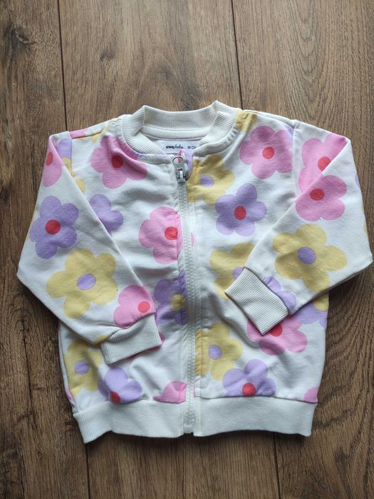 Bluza w kwiaty dla dzieci. Bluza z długim rękawem na suwak.