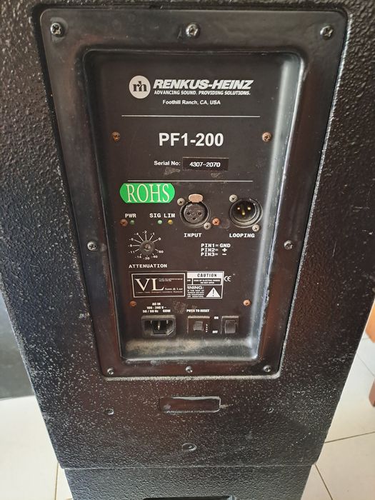 Colunas Amplificadas Renkus Heinz PF1 200P1 200