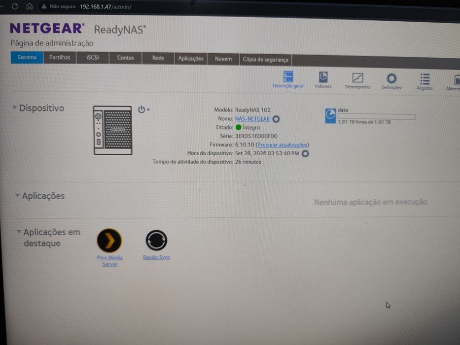 NAS NetGear com 2 Disco 2TB
