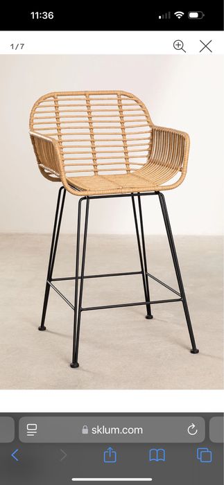 8 Bancos altos de bar, balcao ou jardim em rattan sintético Eska.