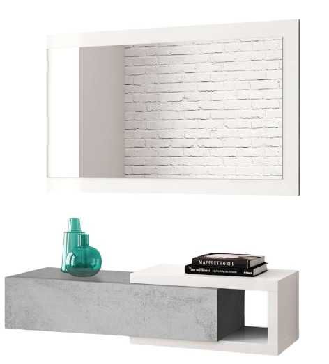 Movel de Entrada Branco e Cinza