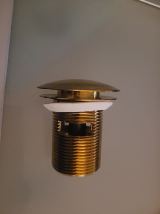 Korek do umywalki Omnires złoto szczotkowane górna część nowy