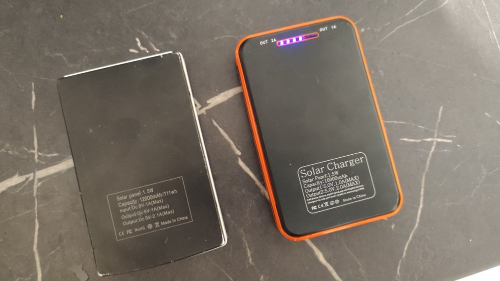 Два повербанка с солнечной батареей. Power bank  12000 mh, цена за два