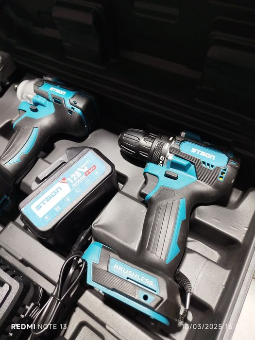 Kit 3 máquinas motor brushless c/2 baterias 128v 6.0ah marca STBON