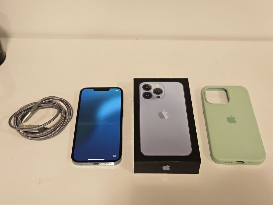 iPhone 13 pro 512gb pełny zestaw niebieski Sierra Bat 99% case 2xkabel