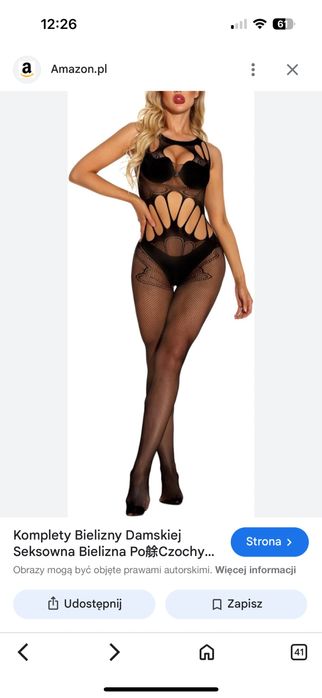 Siateczkowy bodystocking z otwartym krokiem