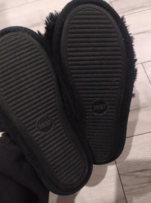 Ciapki kapcie laczki pantofle puchate pluszowe sztuczne futro z uszami