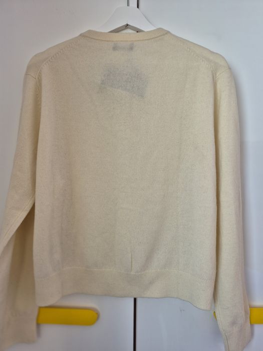 Kardigan wełniany 100% wool wełna kremowy Massimo Dutti L/XL