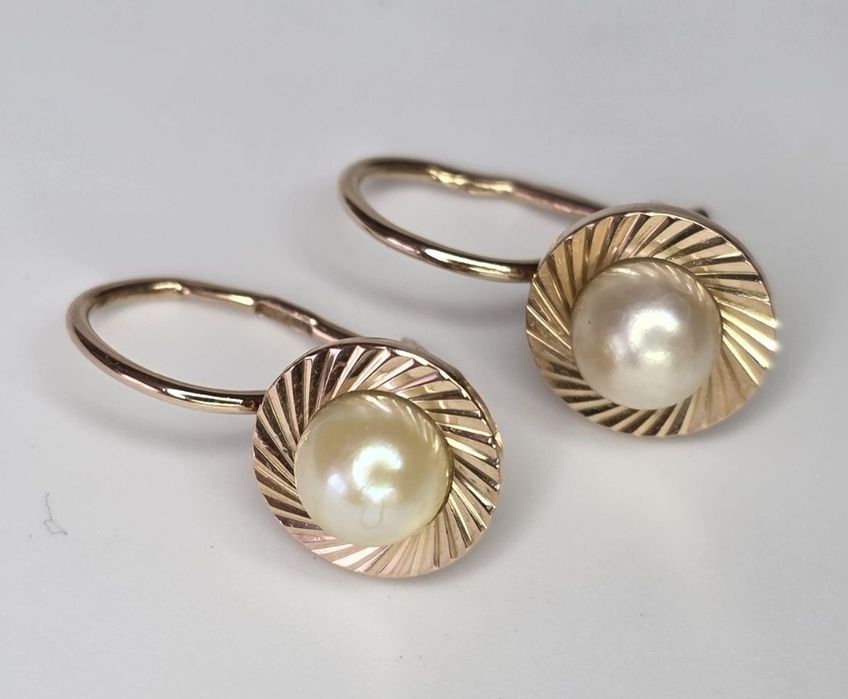 Золотые серьги с жемчугом ссср Золоті сережки з перлинами срср