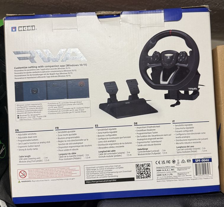 Volante + Pedais HORI Apex (PS5/PS4/PC - Preto)