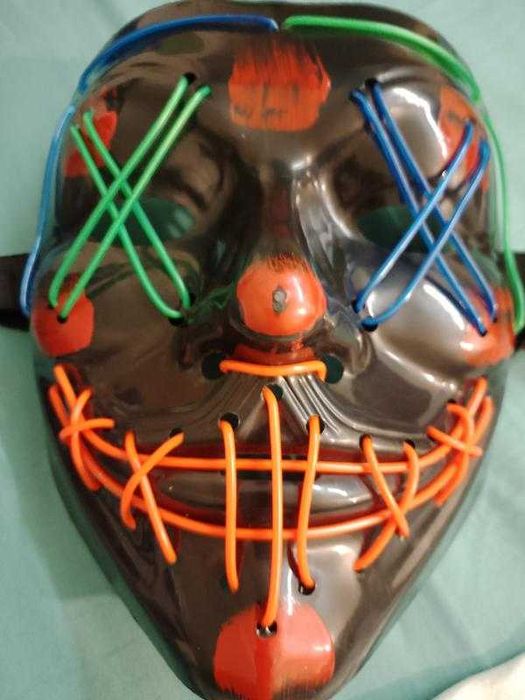 Неонова маска purge mask судна ніч, синьо-зелено-червона