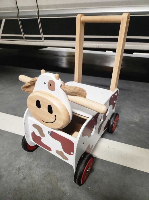I'm Toy Carriage Cow brown chodzik zabawka eko drewniany