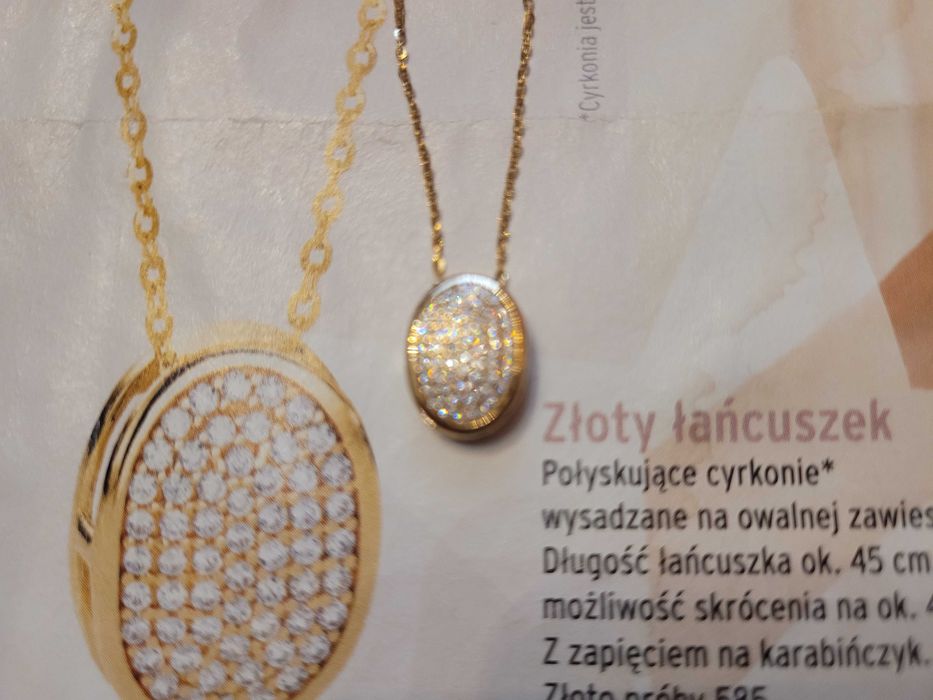złoty naszyjnik złota zawieszka złoto 585