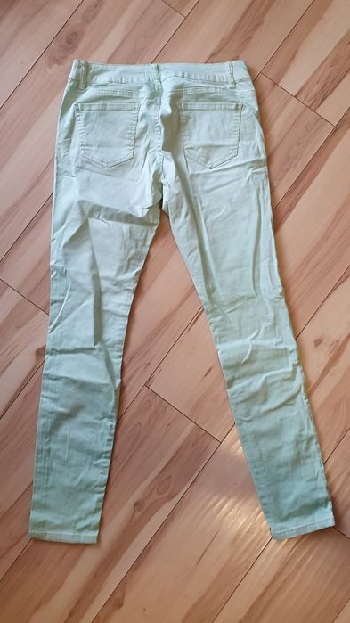 Nowe spodnie jeansy damskie miętowe cygaretki rurki  Toxik3 L 40