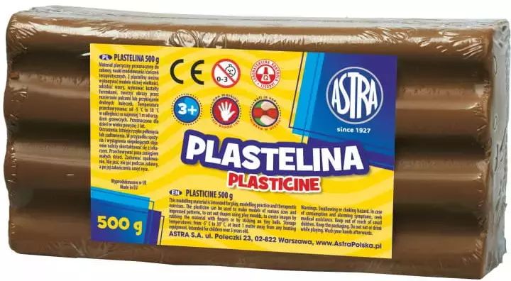 Plastelina 500 g, brązowa. Astra