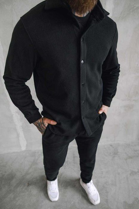 Спортивний костюм чоловічий зимовий теплий флісовий кофта штани Button