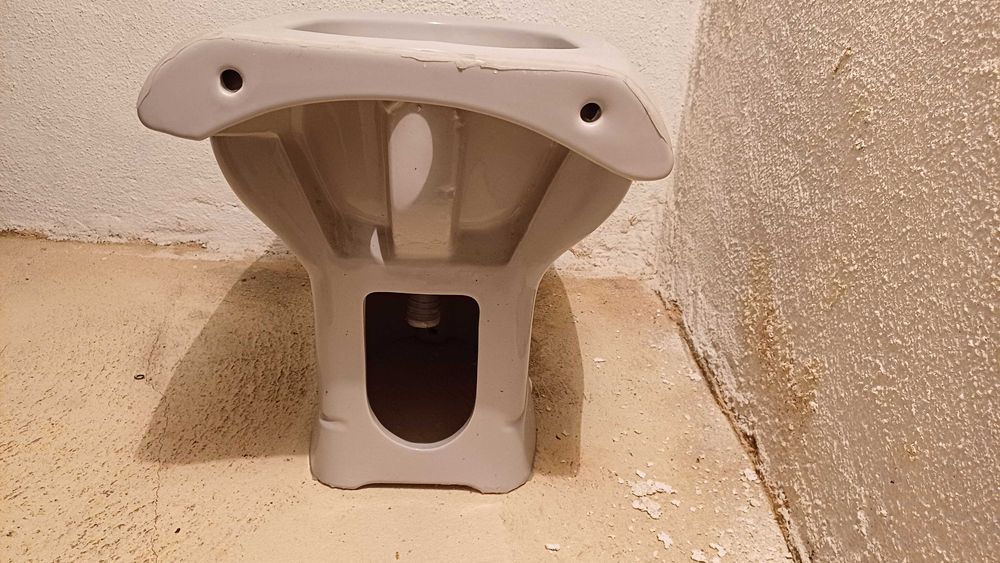 Lavatório simples e bidé usados