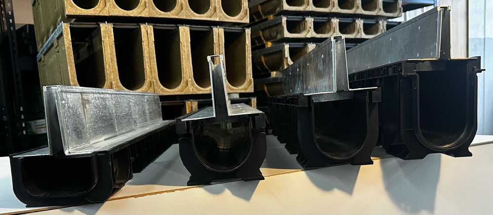 Odwodnienie liniowe B 125 14,5x20cm PP z rusztem SZCZELINOWYM OCYNK!