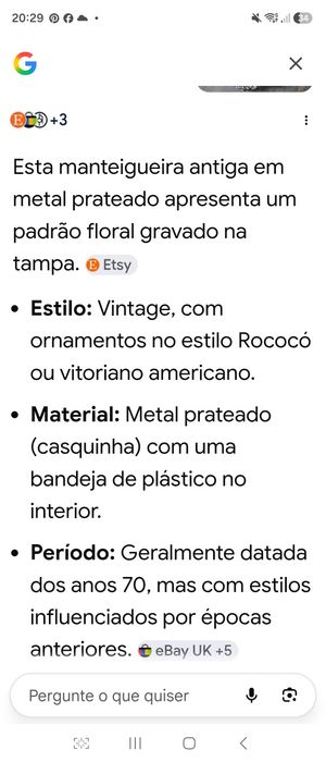 Manteigueira em casquinha.